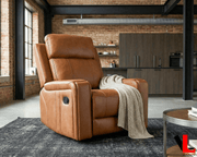Levoluxe Chair Cavron 37" Leather Match Swivel Glider Reclining Chair - Available in 2 Colours