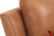 Levoluxe Chair Cavron 37" Power Glider Reclining Chair with Power Headrest in Cognac Leather Match