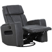 Levoluxe Chair Charcoal Colton 37" Leather Match Swivel Glider Reclining Chair - Available in 2 Colours