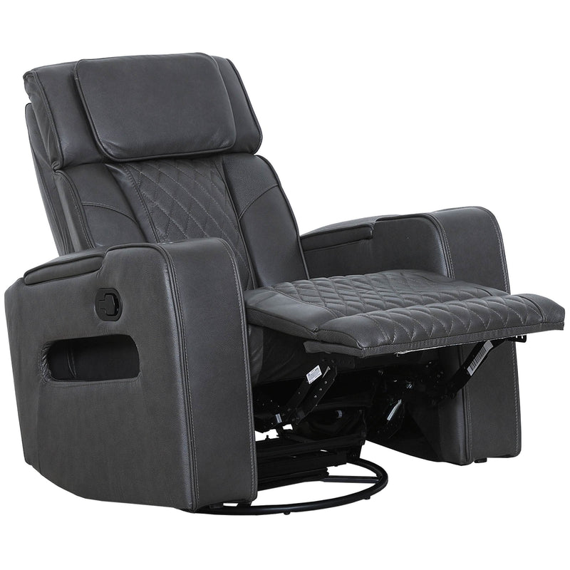 Levoluxe Chair Charcoal Colton 37" Leather Match Swivel Glider Reclining Chair - Available in 2 Colours
