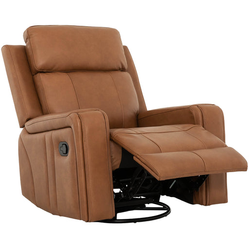 Levoluxe Chair Cognac Cavron 37" Leather Match Swivel Glider Reclining Chair - Available in 2 Colours