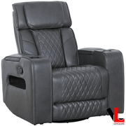 Levoluxe Chair Colton 37" Leather Match Swivel Glider Reclining Chair - Available in 2 Colours