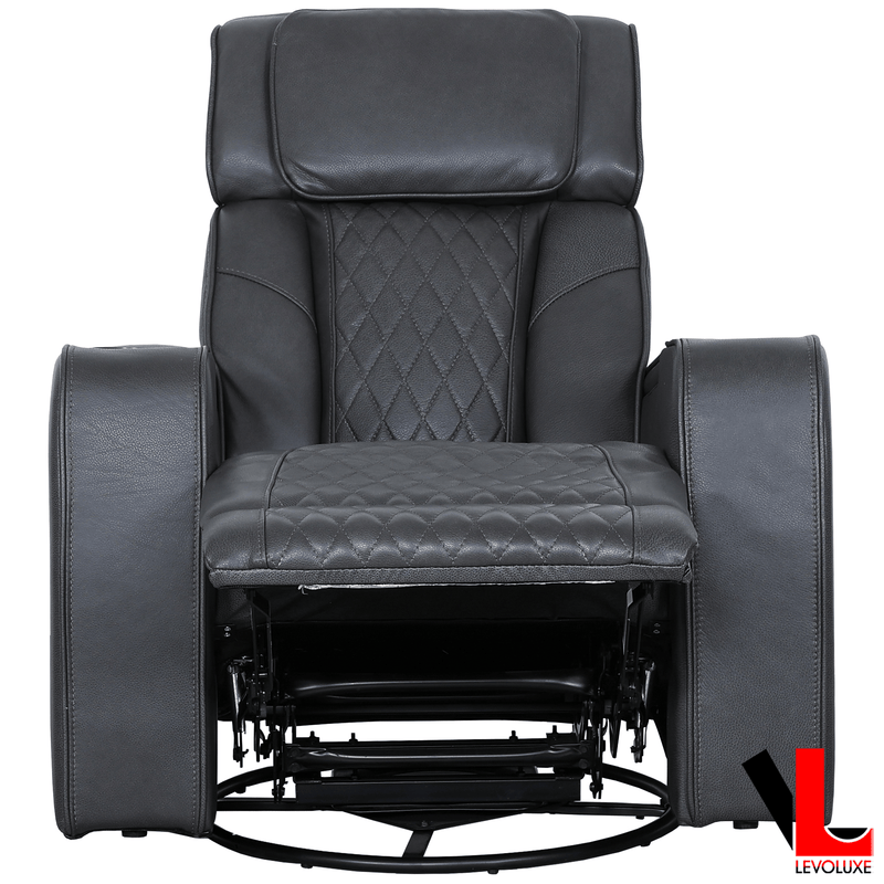 Levoluxe Chair Colton 37" Leather Match Swivel Glider Reclining Chair - Available in 2 Colours