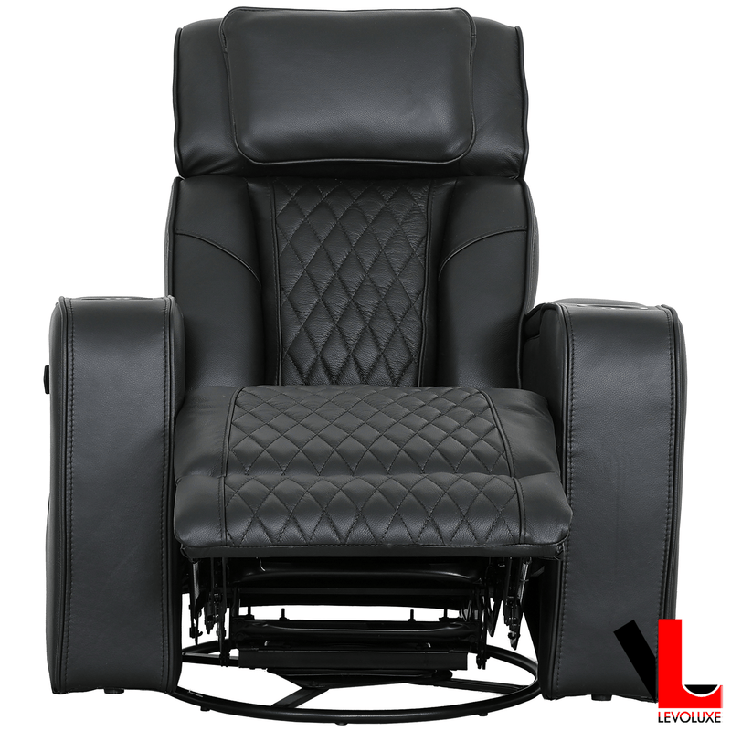 Levoluxe Chair Colton 37" Leather Match Swivel Glider Reclining Chair - Available in 2 Colours