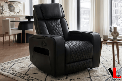 Levoluxe Chair Colton 37" Leather Match Swivel Glider Reclining Chair - Available in 2 Colours
