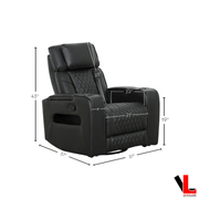 Levoluxe Chair Colton 37" Leather Match Swivel Glider Reclining Chair - Available in 2 Colours