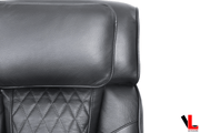 Levoluxe Chair Colton 37" Power Glider Reclining Chair with Power Headrest, Cupholders and Storage in Black Leather Match