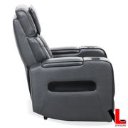 Levoluxe Chair Colton 37" Power Glider Reclining Chair with Power Headrest, Cupholders and Storage in Black Leather Match