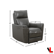 Levoluxe Chair Conrad 36" Zero Gravity Power Reclining Chair in Leather Match - Available in 2 Colours