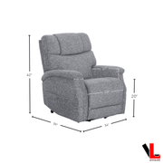 Levoluxe Chair Lifton 34" Power Lift Reclining Chair in Gramercy Smoke