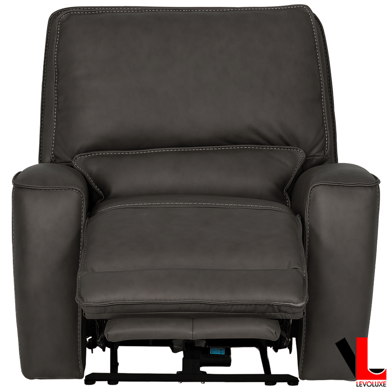 Levoluxe Chair Odessa 41.5" Power Reclining Chair with Power Headrest in Tex Grey Leather Match