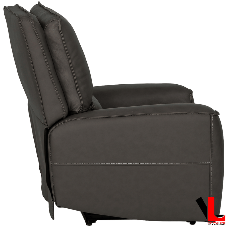 Levoluxe Chair Odessa 41.5" Power Reclining Chair with Power Headrest in Tex Grey Leather Match