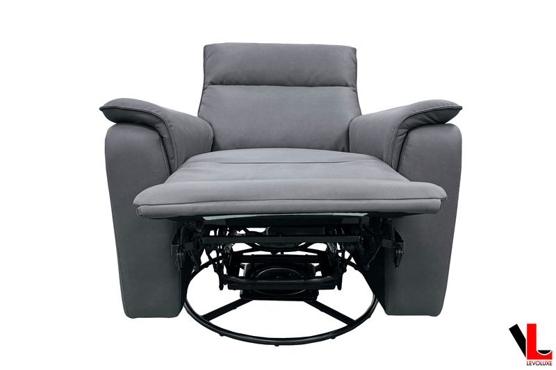 Levoluxe Chair Sereno 36" Jaxxon Smoke Power Swivel Glider Reclining Chair