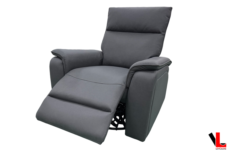 Levoluxe Chair Sereno 36" Jaxxon Smoke Power Swivel Glider Reclining Chair