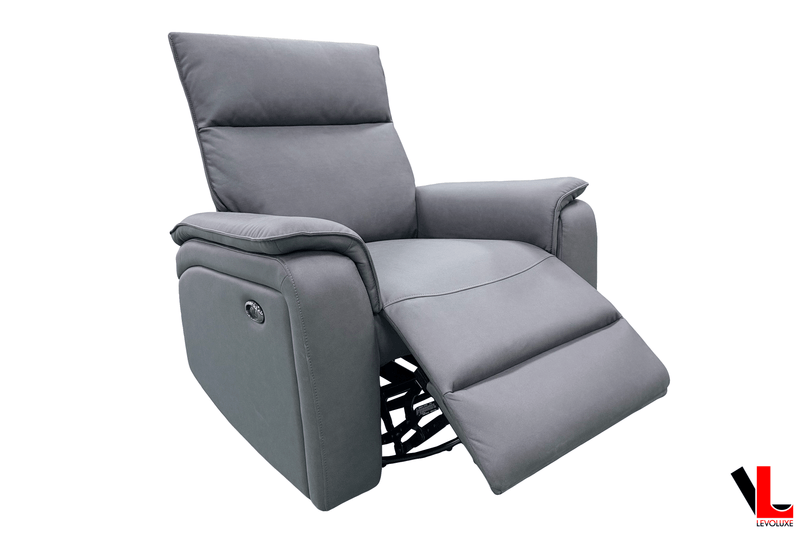 Levoluxe Chair Sereno 36" Jaxxon Smoke Power Swivel Glider Reclining Chair