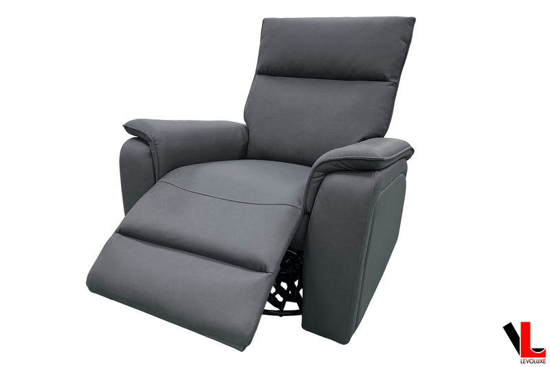 Levoluxe Chair Sereno 36" Jaxxon Smoke Power Swivel Glider Reclining Chair