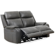 Levoluxe Grey Brindle 60" Leather Match Power Reclining 2 Seater Loveseat - Available in 2 Colours
