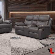 Levoluxe Loveseat Aveon 76" Pillow Top Arm Reclining Loveseat with Storage Console in Leather Match - Available in 3 Colours