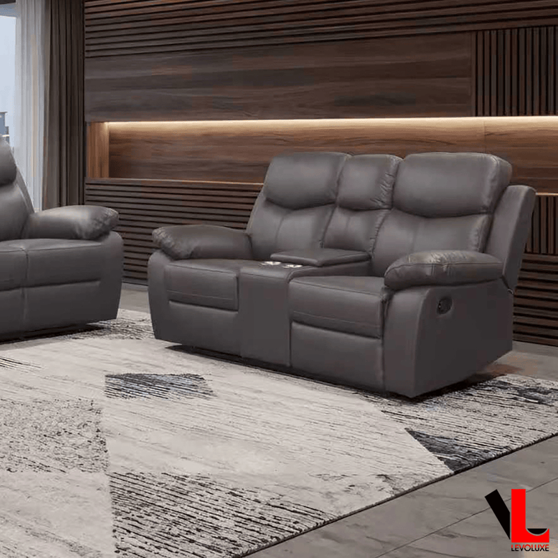Levoluxe Loveseat Aveon 76" Pillow Top Arm Reclining Loveseat with Storage Console in Leather Match - Available in 3 Colours