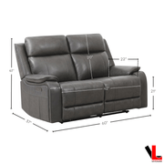 Levoluxe Loveseat Brindle 60" Leather Match Power Reclining 2 Seater Loveseat - Available in 2 Colours