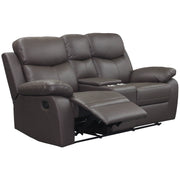 Levoluxe Loveseat Brown Aveon 76" Pillow Top Arm Reclining Loveseat with Storage Console in Leather Match - Available in 3 Colours
