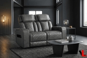 Levoluxe Loveseat Colton 58" Leather Match Power Reclining 2 Seater Loveseat with Power Headrest, Cupholders and Storage - Available in 2 Colours