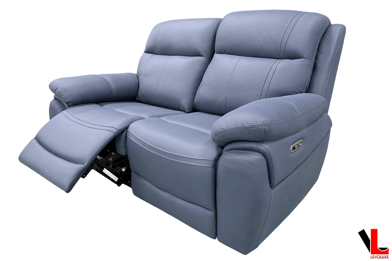Levoluxe Loveseat Regent 62" Jaxxon Blue Power Reclining 2 Seater Loveseat with Power Headrests