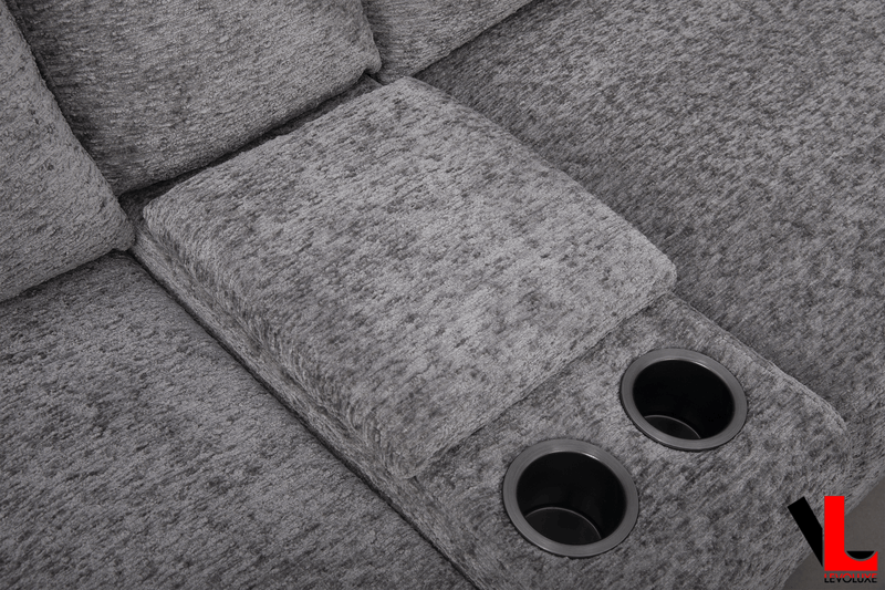 Levoluxe Sectional Infinity 150" Wide Large Modular L-Shaped Sectional Sofa with Power Sliders and Storage in Soho Dark Grey