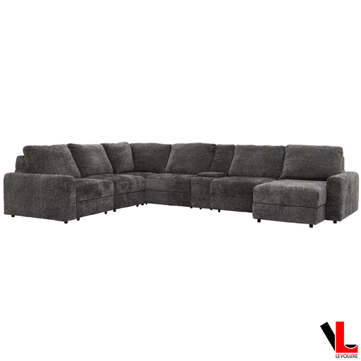 Levoluxe Sectional Infinity 150" Wide Large Modular L-Shaped Sectional Sofa with Power Sliders and Storage in Soho Dark Grey
