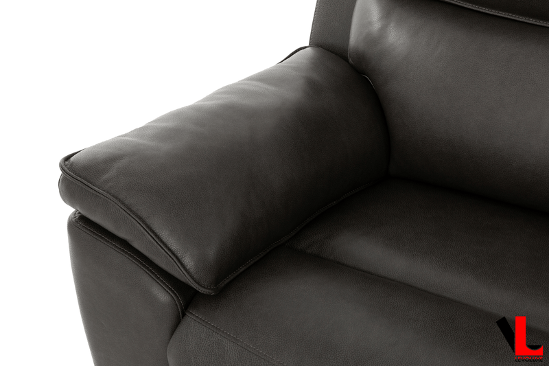 Levoluxe Sectional Knox 129" Wide Power Reclining Corner Sectional Sofa with Power Headrests and Storage Console in Espresso Leather Match