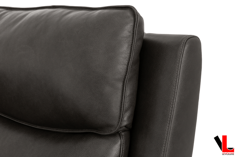 Levoluxe Sectional Knox 129" Wide Power Reclining Corner Sectional Sofa with Power Headrests and Storage Console in Espresso Leather Match