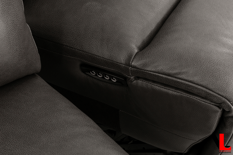 Levoluxe Sectional Knox 129" Wide Power Reclining Corner Sectional Sofa with Power Headrests and Storage Console in Espresso Leather Match