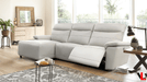 Levoluxe Sectional Left Facing Chaise Novak 102” Wide Power Reclining Sectional Sofa in Light Grey Leather Match