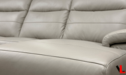 Levoluxe Sectional Novak 102" Wide Power Reclining Sectional Sofa in Light Grey Leather Match