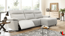 Levoluxe Sectional Right Facing Chaise Novak 102" Wide Power Reclining Sectional Sofa in Light Grey Leather Match
