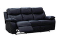 Levoluxe Sofa Black Aveon 83" Pillow Top Arm Reclining Sofa in Leather Match - Available in 2 Colours