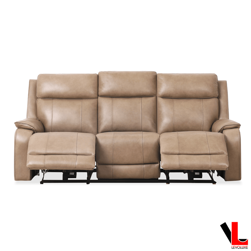 Levoluxe Sofa Brindle 83.5" Leather Match Power Reclining 3 Seater Sofa - Available in 2 Colours