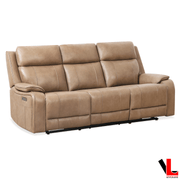Levoluxe Sofa Brindle 83.5" Leather Match Power Reclining 3 Seater Sofa - Available in 2 Colours