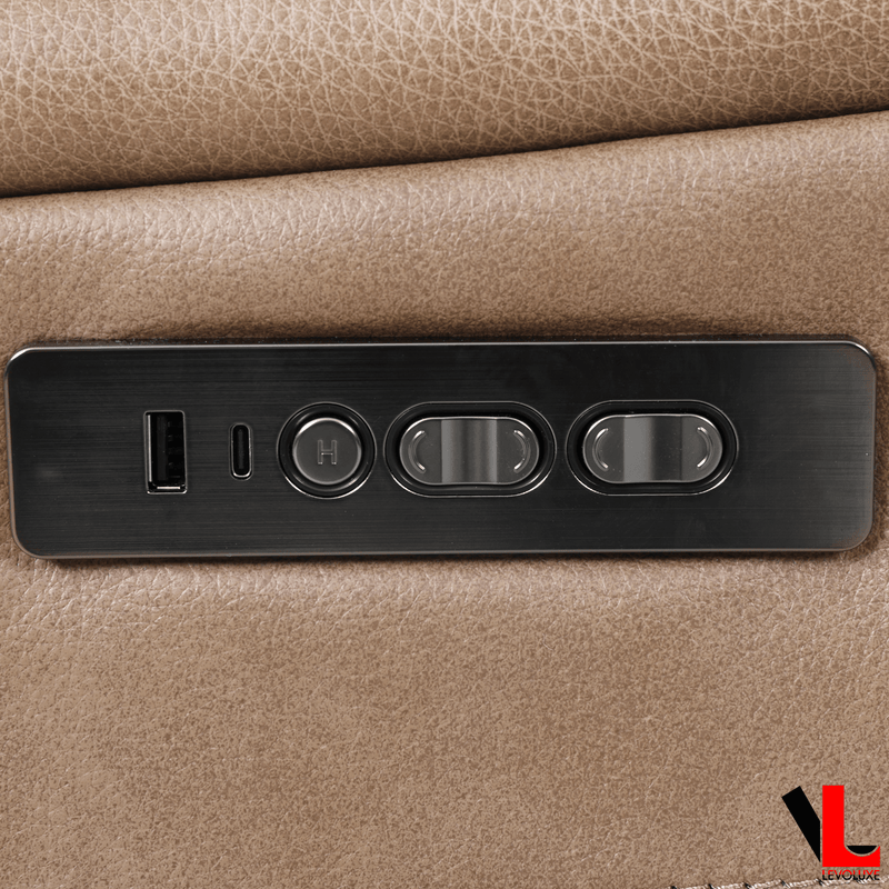 Levoluxe Sofa Brindle 83.5" Leather Match Power Reclining 3 Seater Sofa - Available in 2 Colours