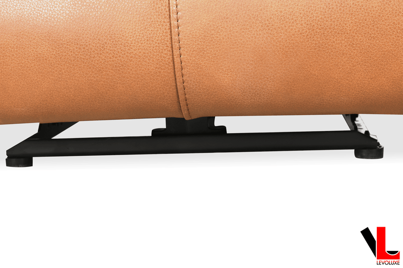 Levoluxe Sofa Cavron 78" Power Reclining 3 Seater Sofa with Power Headrests in Cognac Leather Match