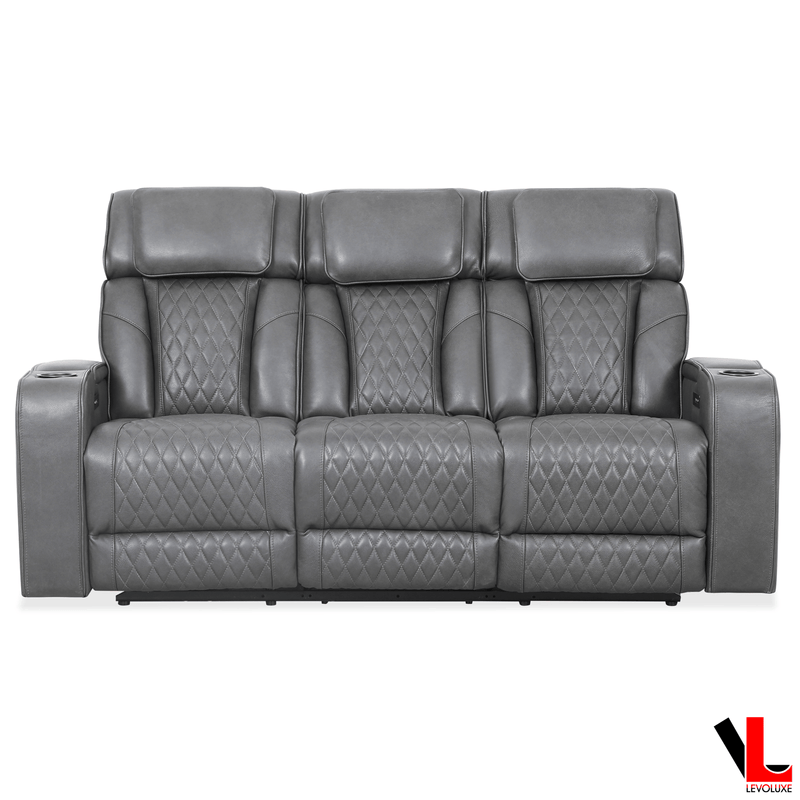 Levoluxe Sofa Colton 78" Leather Match Power Reclining 3 Seater Sofa with 2 Power Headrests, Cupholders, Storage and Drop Down Tray - Available in 2 Colours