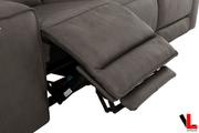 Levoluxe Sofa Odessa 92" Power Reclining 3 Seater Sofa with Power Headrests in Tex Grey Leather Match