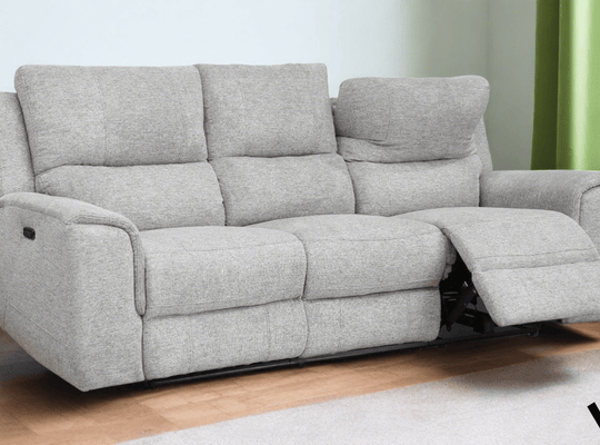 Levoluxe Sofa Sentinel 87.8" Power Reclining Sofa with Power Headrest in Tweed Ash Fabric