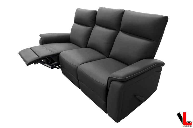 Levoluxe Sofa Sereno 78" Reclining 3 Seater Sofa in Jaxxon Smoke