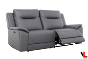 Levoluxe Sofa Set Avante 2 Piece Power Reclining Sofa and Loveseat in Jaxxon Steel