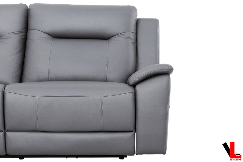 Levoluxe Sofa Set Avante 2 Piece Power Reclining Sofa and Loveseat in Jaxxon Steel