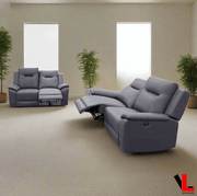 Levoluxe Sofa Set Avante 2 Piece Power Reclining Sofa and Loveseat in Jaxxon Steel