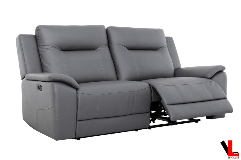 Levoluxe Sofa Set Avante 3 Piece Power Reclining Sofa, Loveseat and Chair in Jaxxon Steel