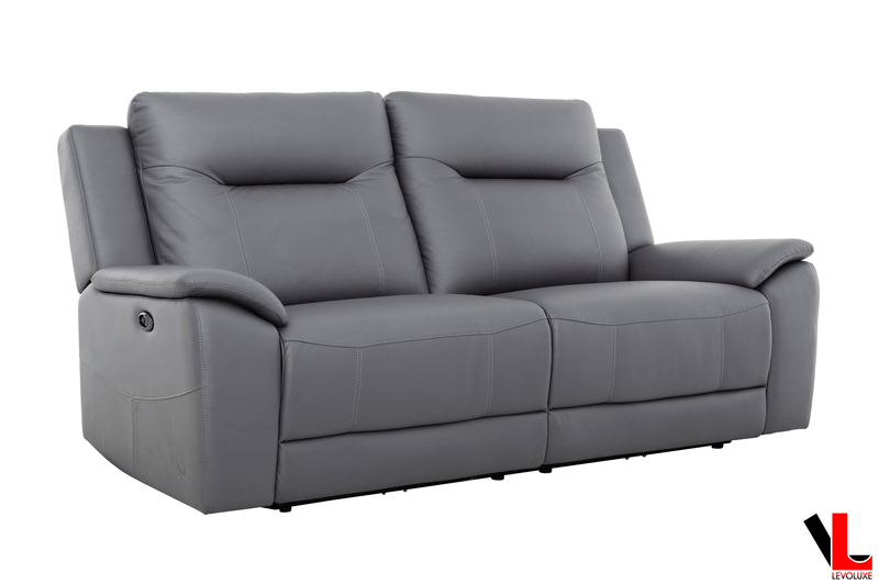 Levoluxe Sofa Set Avante 3 Piece Power Reclining Sofa, Loveseat and Chair in Jaxxon Steel
