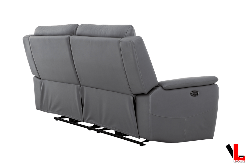 Levoluxe Sofa Set Avante 3 Piece Power Reclining Sofa, Loveseat and Chair in Jaxxon Steel